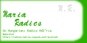 maria radics business card